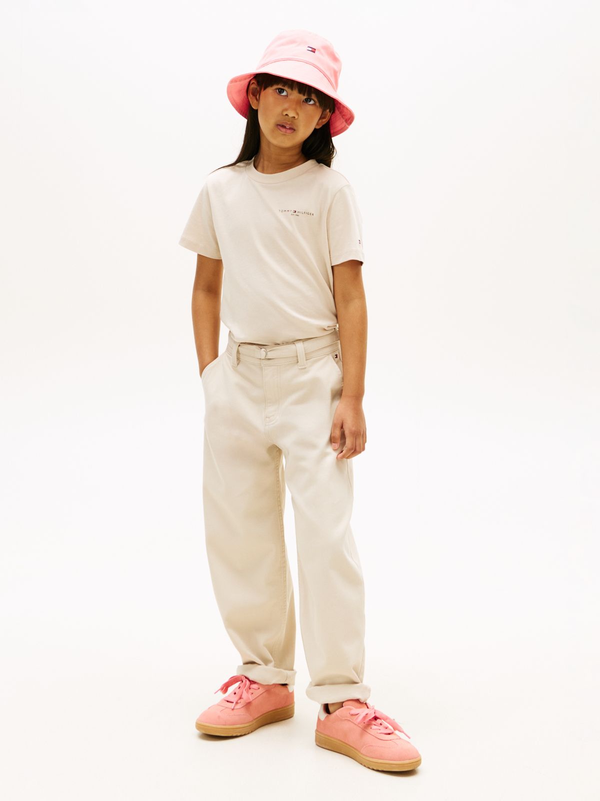 Logo Jersey Crew Neck T-Shirt — Beige