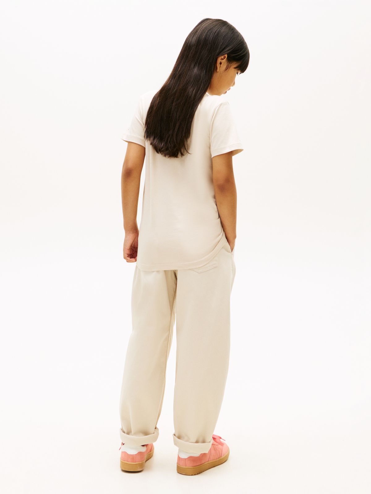 Logo Jersey Crew Neck T-Shirt — Beige