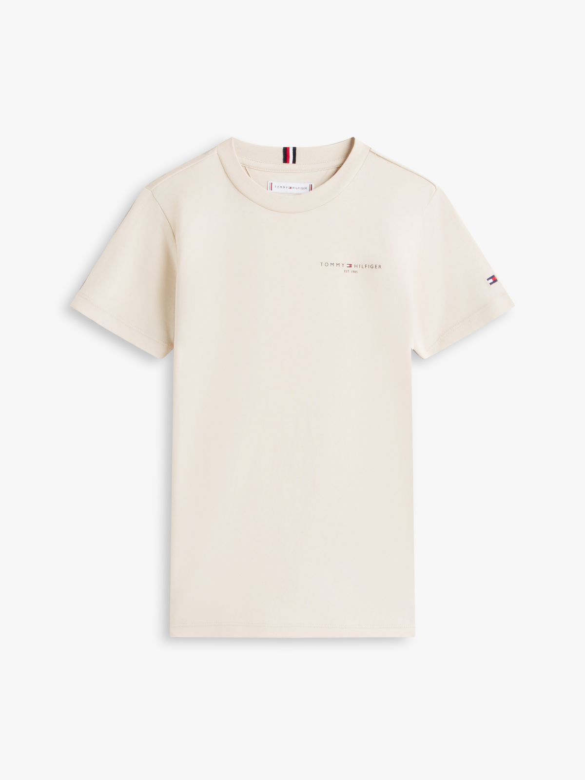 Logo Jersey Crew Neck T-Shirt — Beige