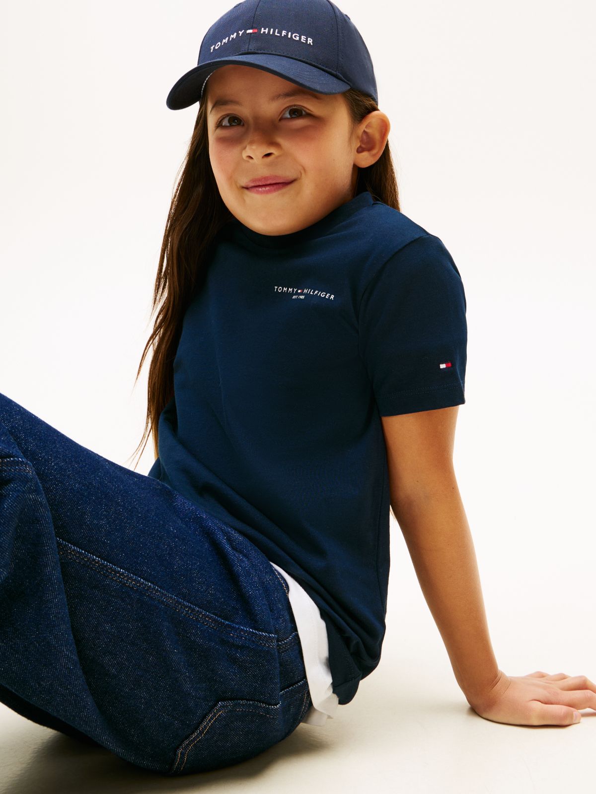 Logo Jersey Crew Neck T-Shirt — Blue