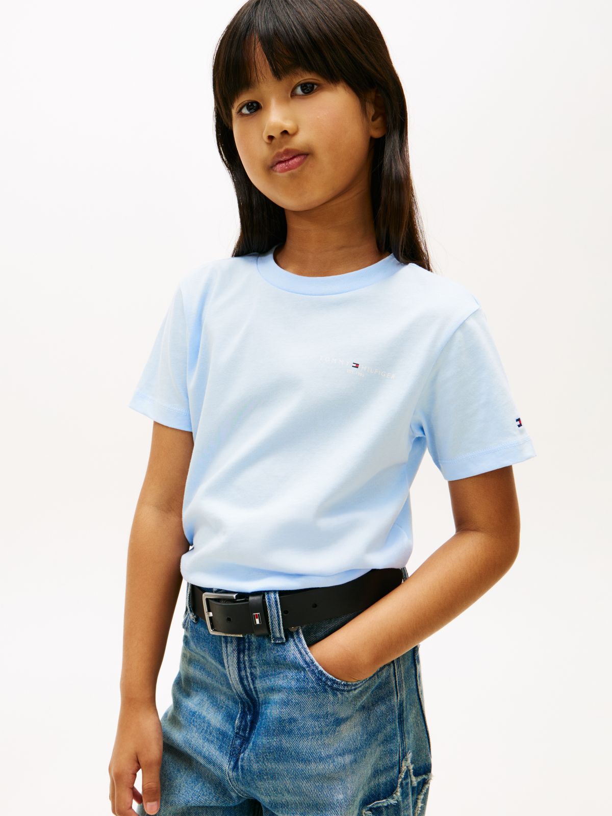 Logo Jersey Crew Neck T-Shirt — Blue