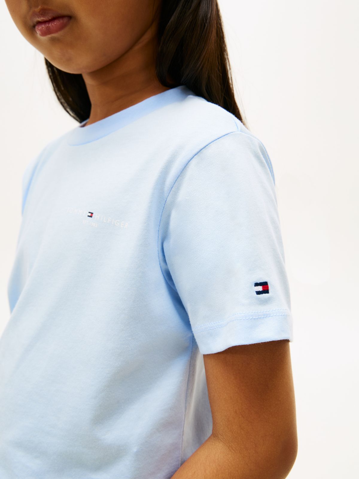 Logo Jersey Crew Neck T-Shirt — Blue