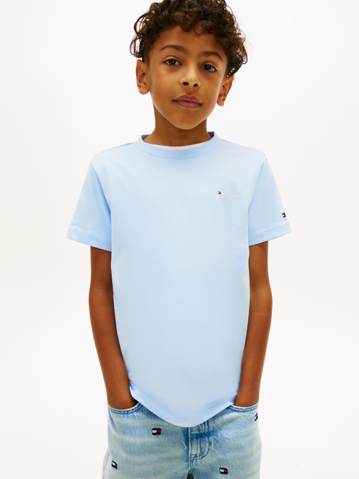 Logo Jersey Crew Neck T-Shirt — Blue