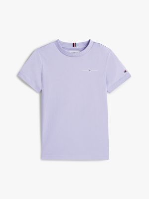 blau rundhals-t-shirt aus jersey mit logo für gender-inclusive kinder - tommy hilfiger