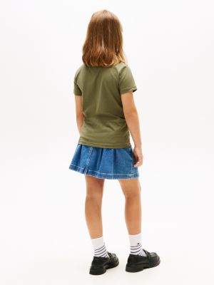 green logo jersey crew neck t-shirt for kids gender inclusive tommy hilfiger