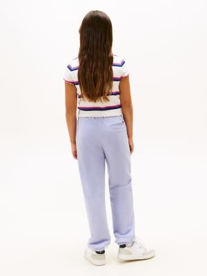 blue brushed fleece logo joggers for kids gender inclusive tommy hilfiger