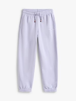 blue brushed fleece logo joggers for kids gender inclusive tommy hilfiger