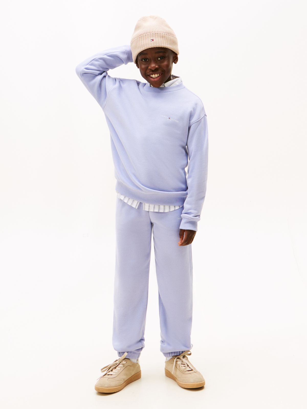 Brushed Fleece Logo Joggers — Blue