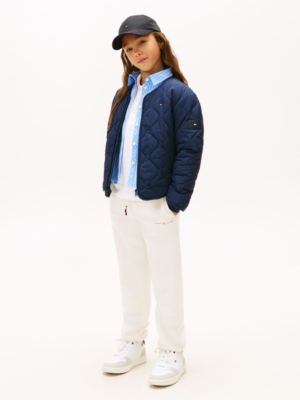 Brushed Fleece Logo Joggers — White