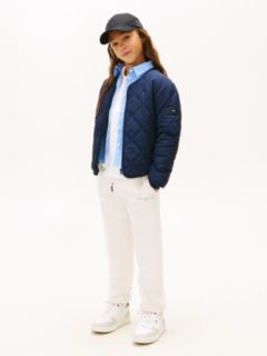 Brushed Fleece Logo Joggers — White 2