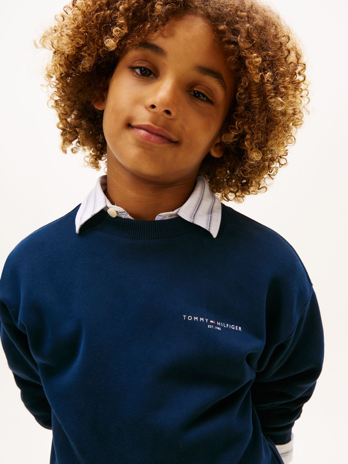 Brushed Fleece Logo Sweatshirt — Blue