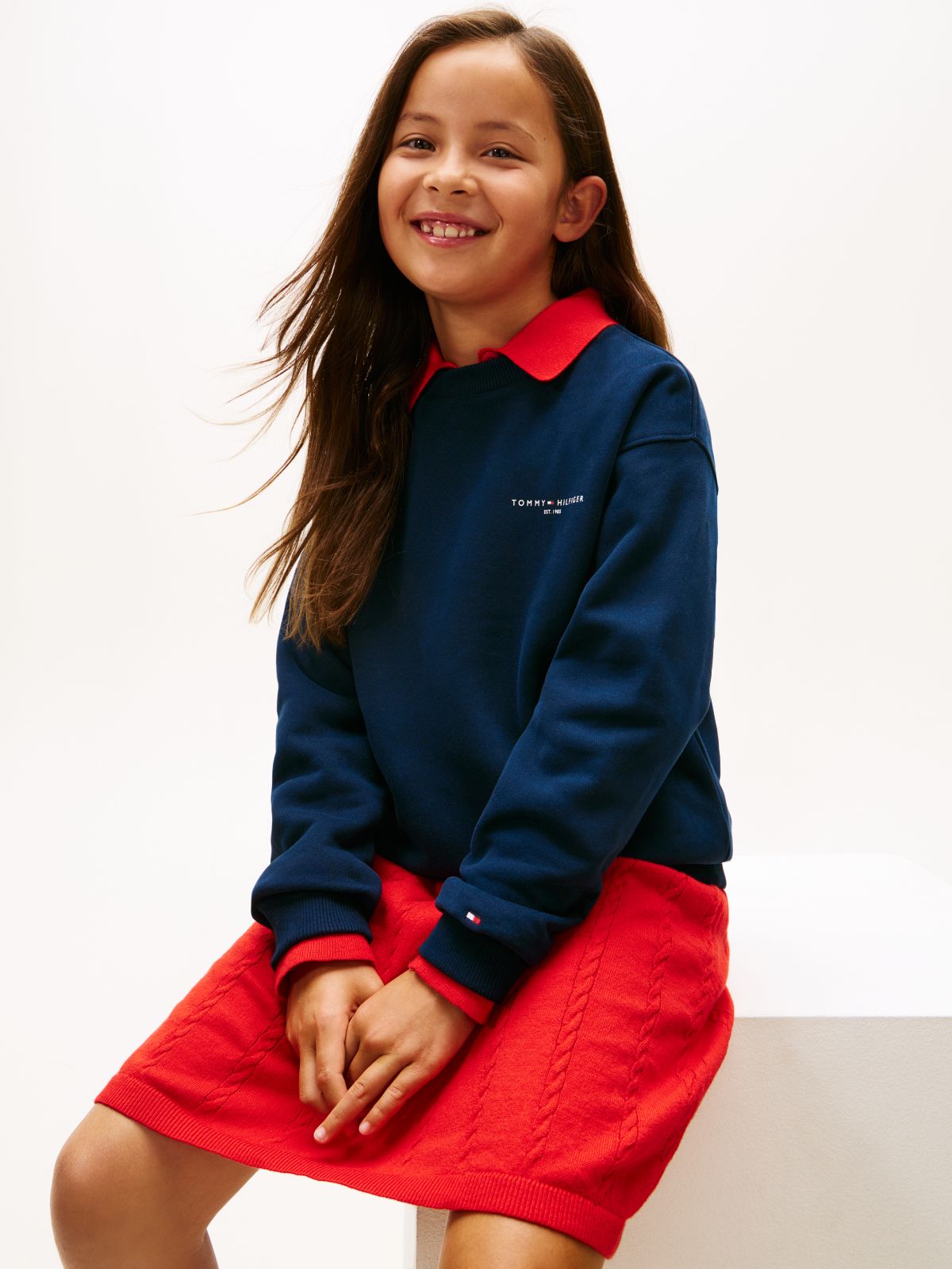 Brushed Fleece Logo Sweatshirt — Blue