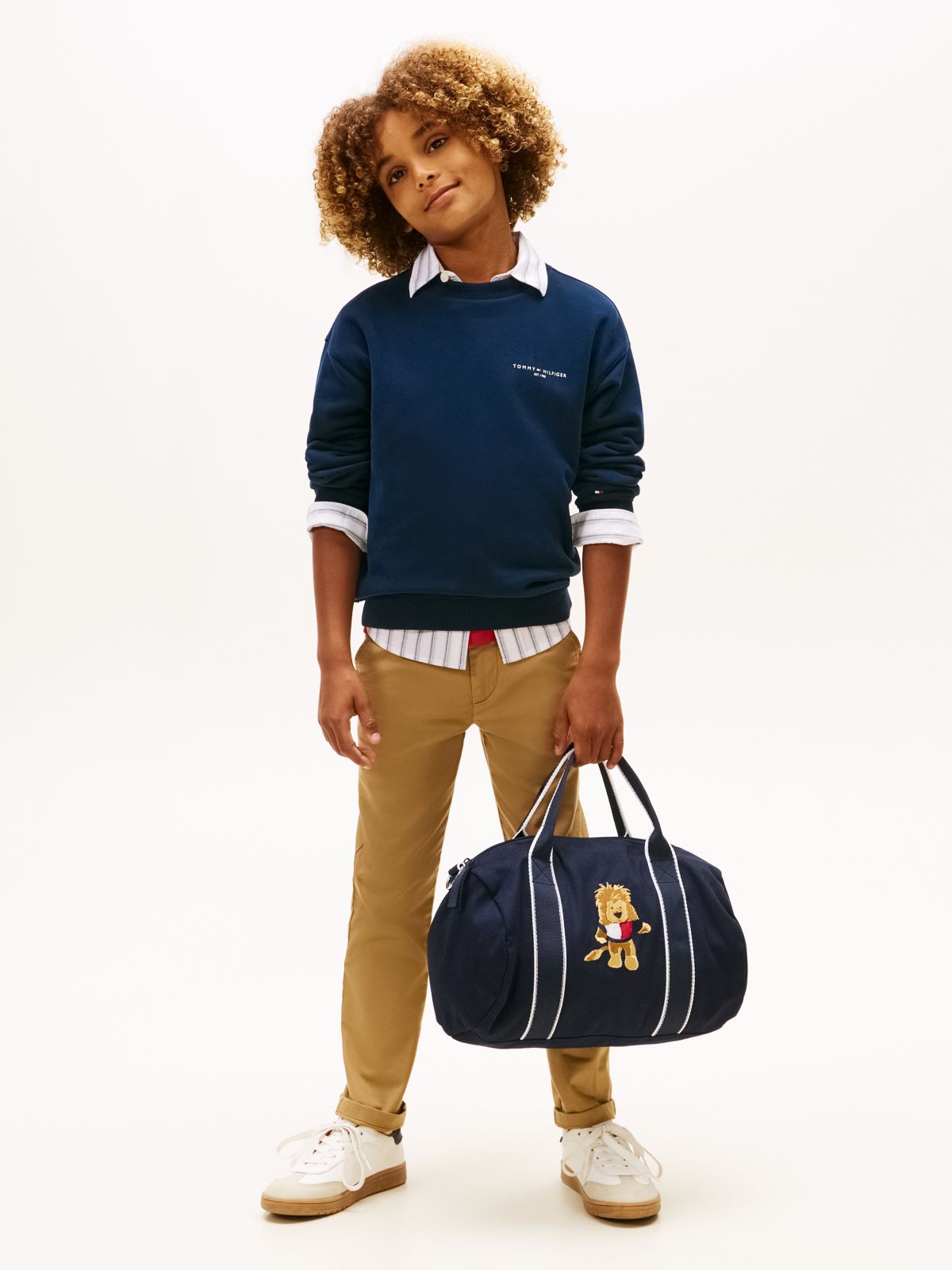 Brushed Fleece Logo Sweatshirt — Blue