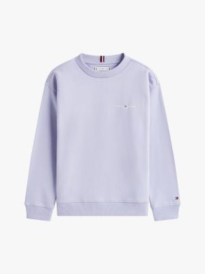 blue brushed fleece logo sweatshirt for kids gender inclusive tommy hilfiger
