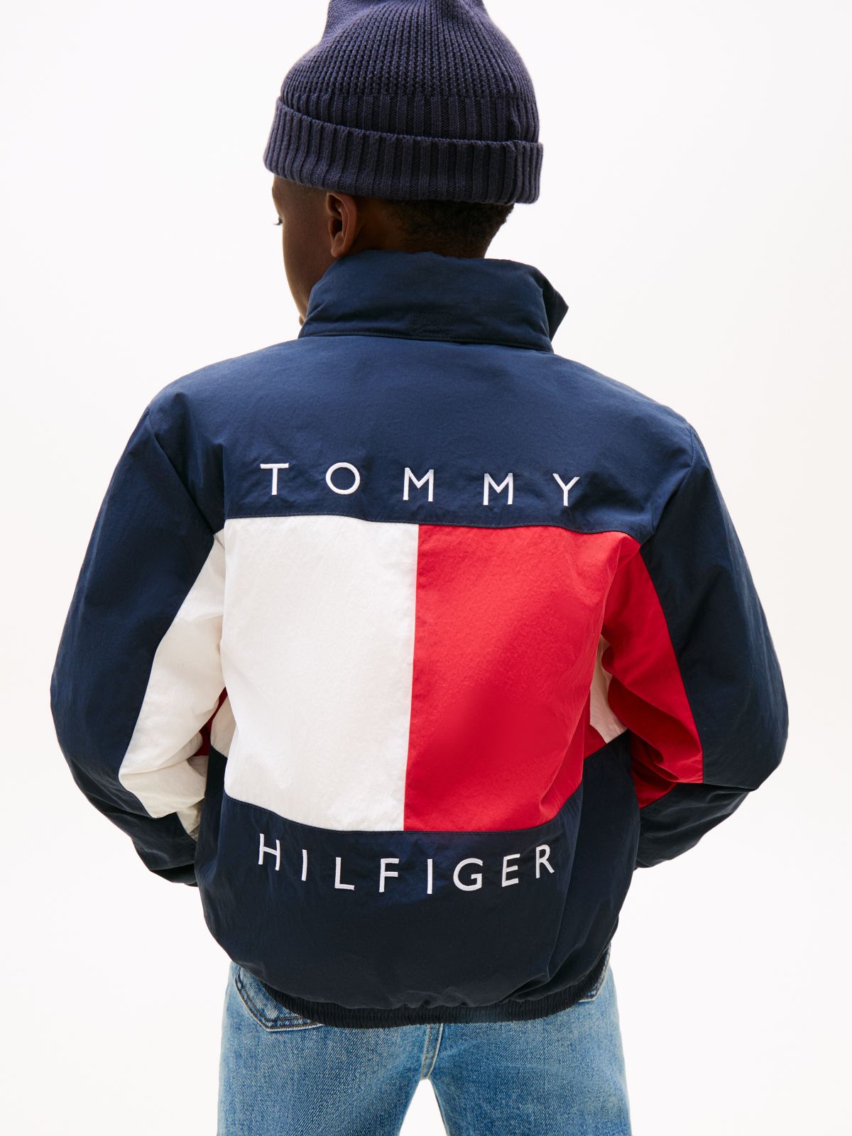 Heritage Colour-Blocked Relaxed Jacket — Blue