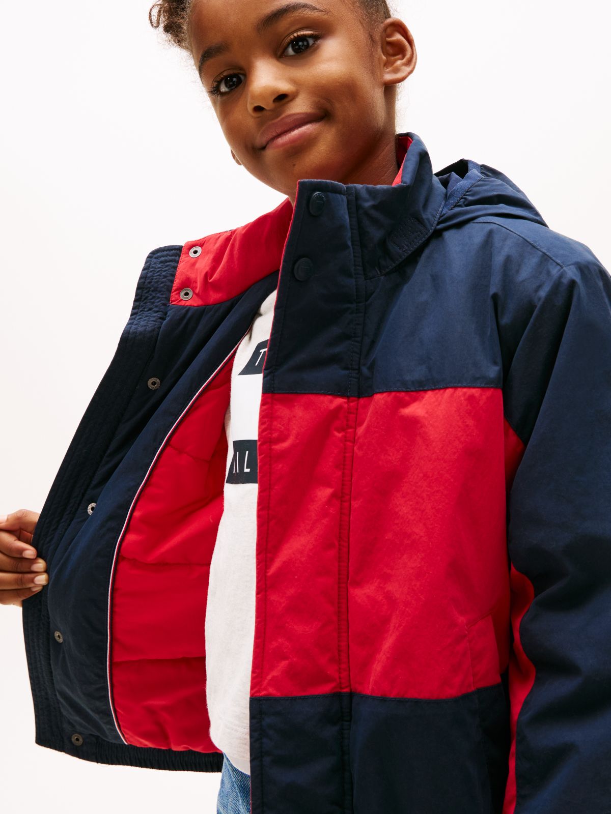 Heritage Colour-Blocked Relaxed Jacket — Blue