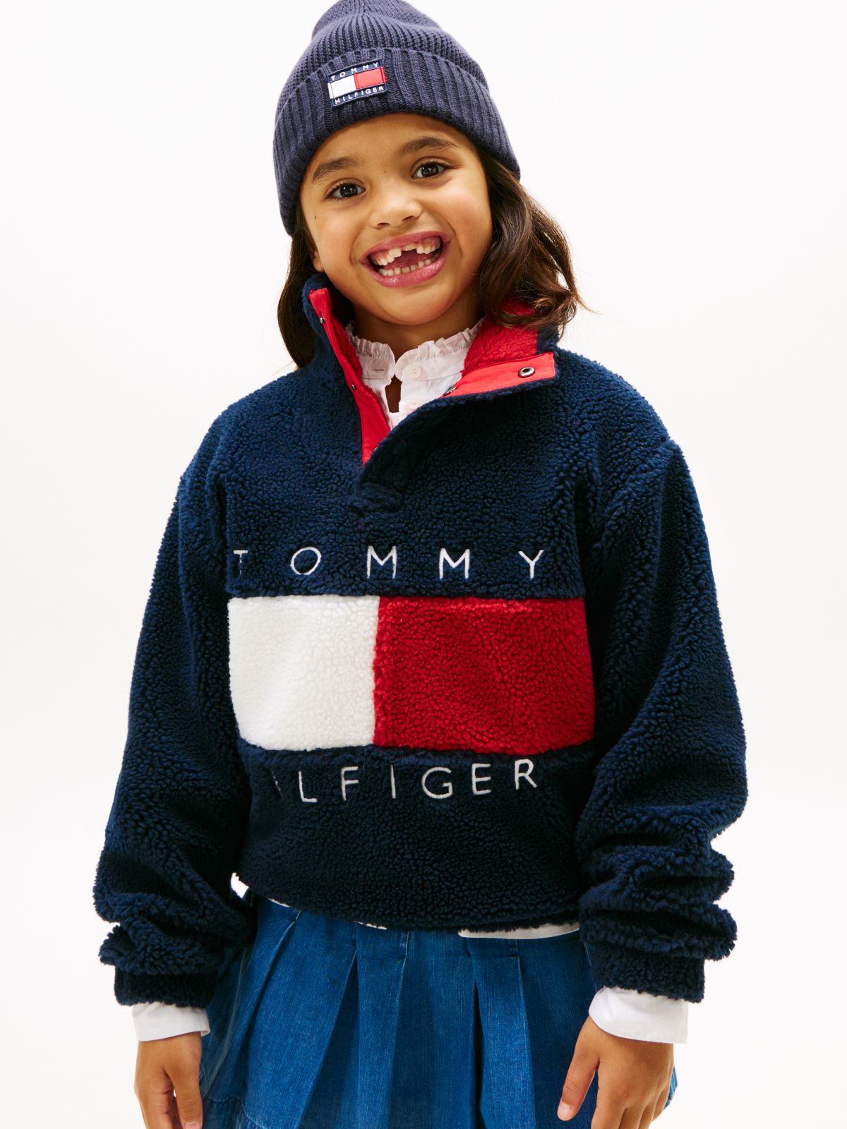 Heritage Flag Teddy Fleece Sweatshirt — Blue