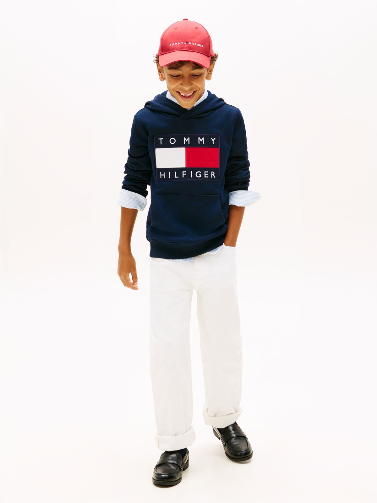 Heritage Flag Badge Terry Hoody — Blue