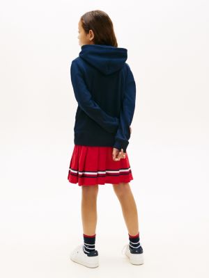 blau heritage hoodie aus terry mit flag-badge für gender-inclusive kinder - tommy hilfiger