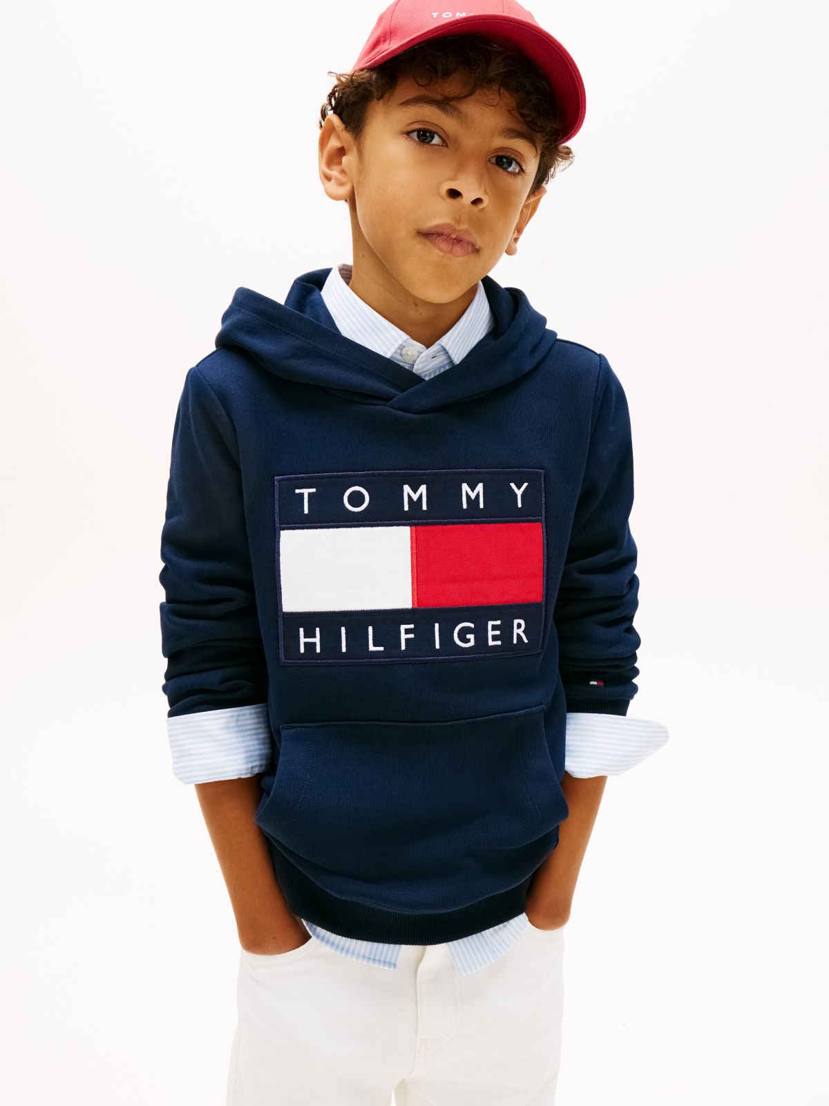 Heritage Flag Badge Terry Hoody — Blue