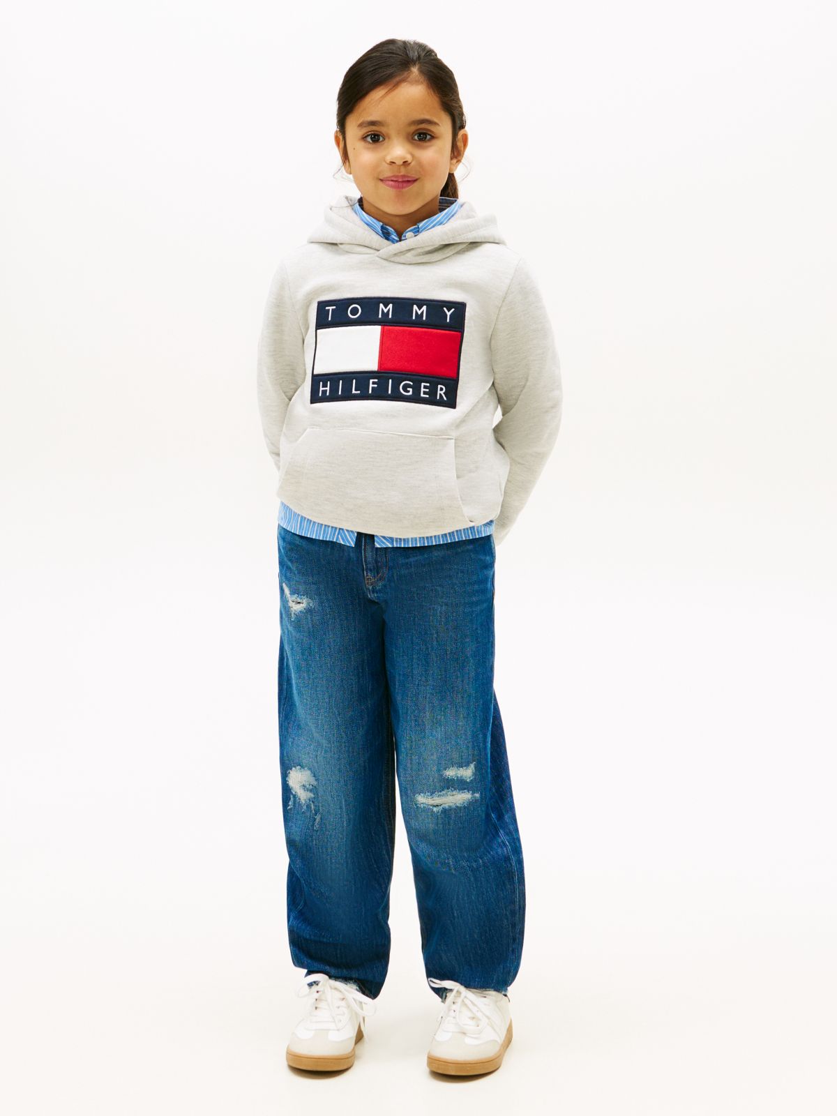 Heritage Flag Badge Terry Hoody — Grey