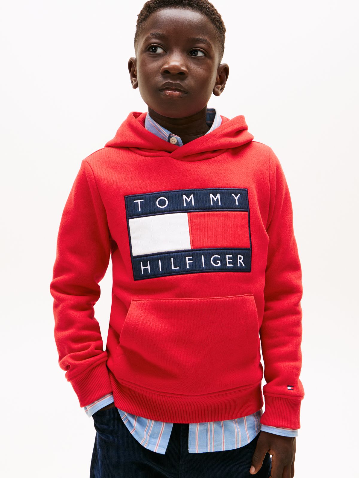 Heritage Flag Badge Terry Hoody — Red