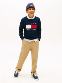 Heritage Flag Appliqué Crew Neck Sweatshirt — Blue 5