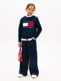 Heritage Flag Appliqué Crew Neck Sweatshirt — Blue 6
