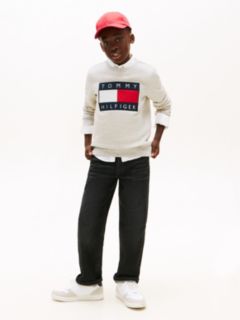 Heritage Flag Appliqué Crew Neck Sweatshirt — Grey 5