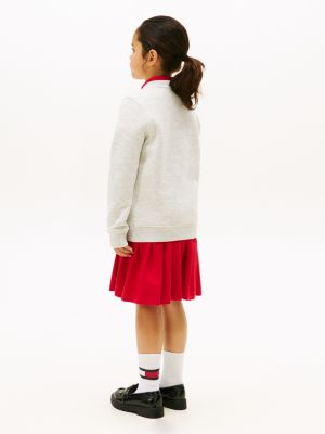 felpa heritage con applique del logo grigio da gender-inclusive bambini tommy hilfiger