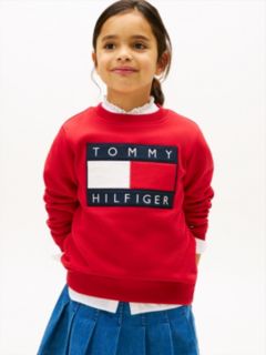 Heritage Flag Appliqué Crew Neck Sweatshirt — Red 2