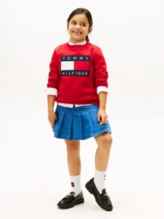Heritage Flag Appliqué Crew Neck Sweatshirt — Red 6
