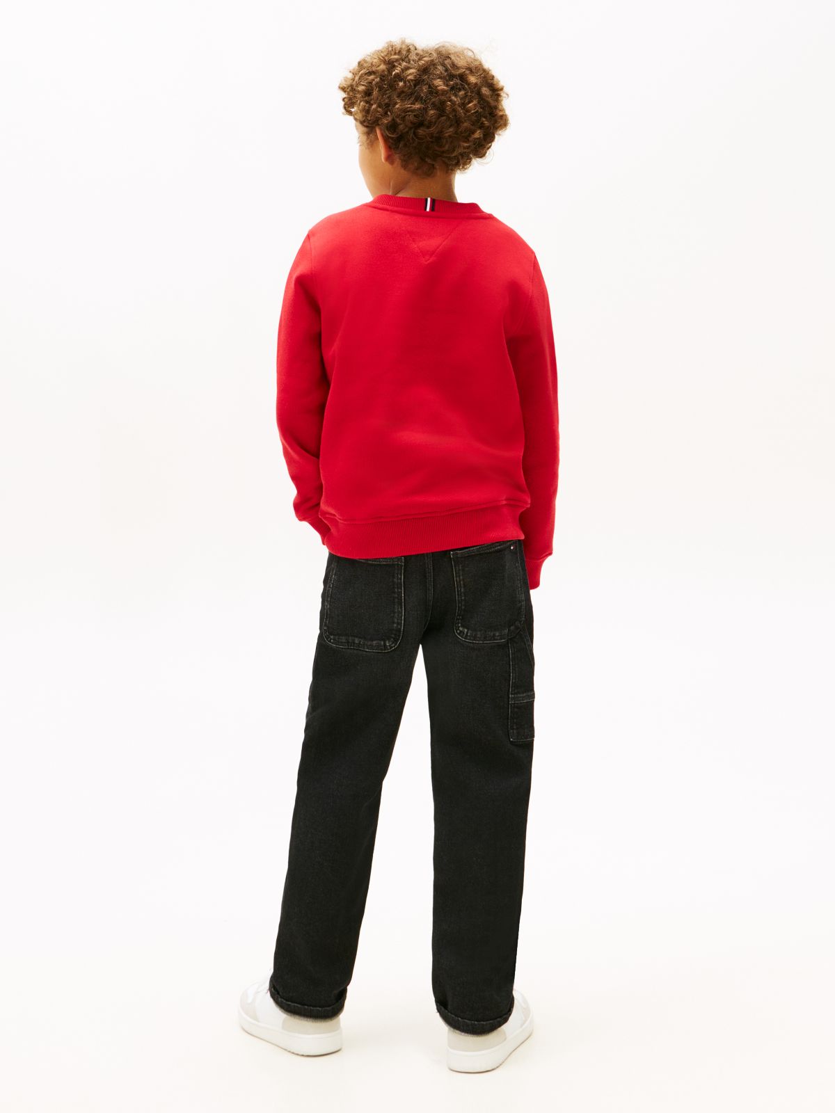 Heritage Flag Appliqué Crew Neck Sweatshirt — Red