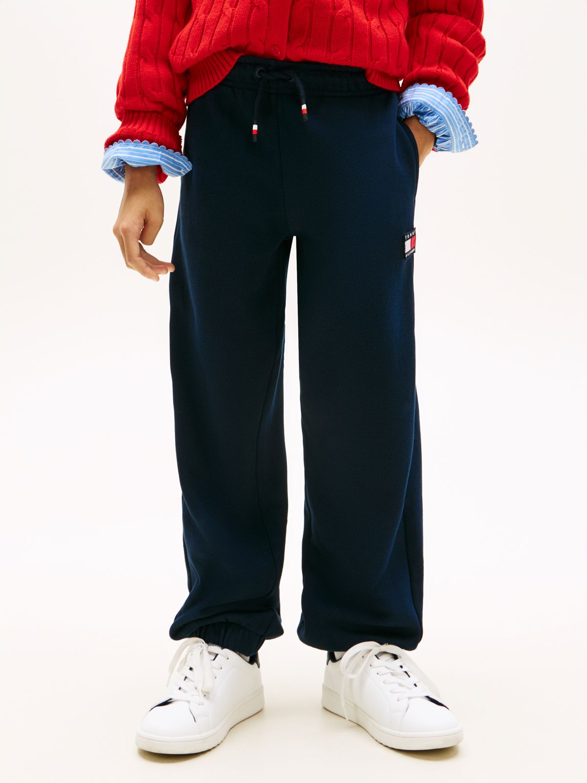 Heritage Flag Logo Cuffed Drawstring Joggers — Blue