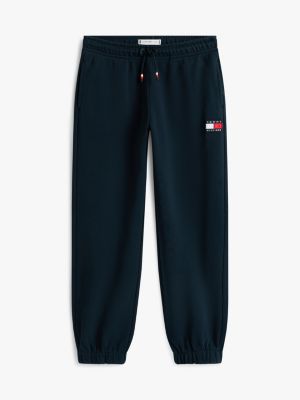 blau heritage jogginghose mit logo und bündchen für gender-inclusive kinder - tommy hilfiger