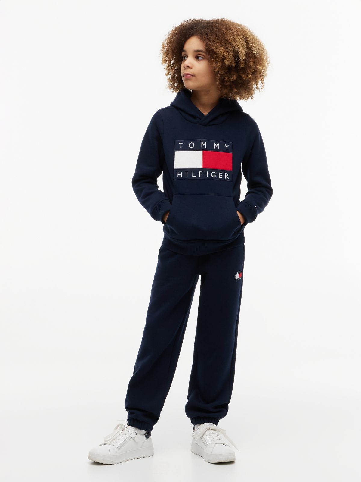 Heritage Flag Logo Cuffed Drawstring Joggers — Blue