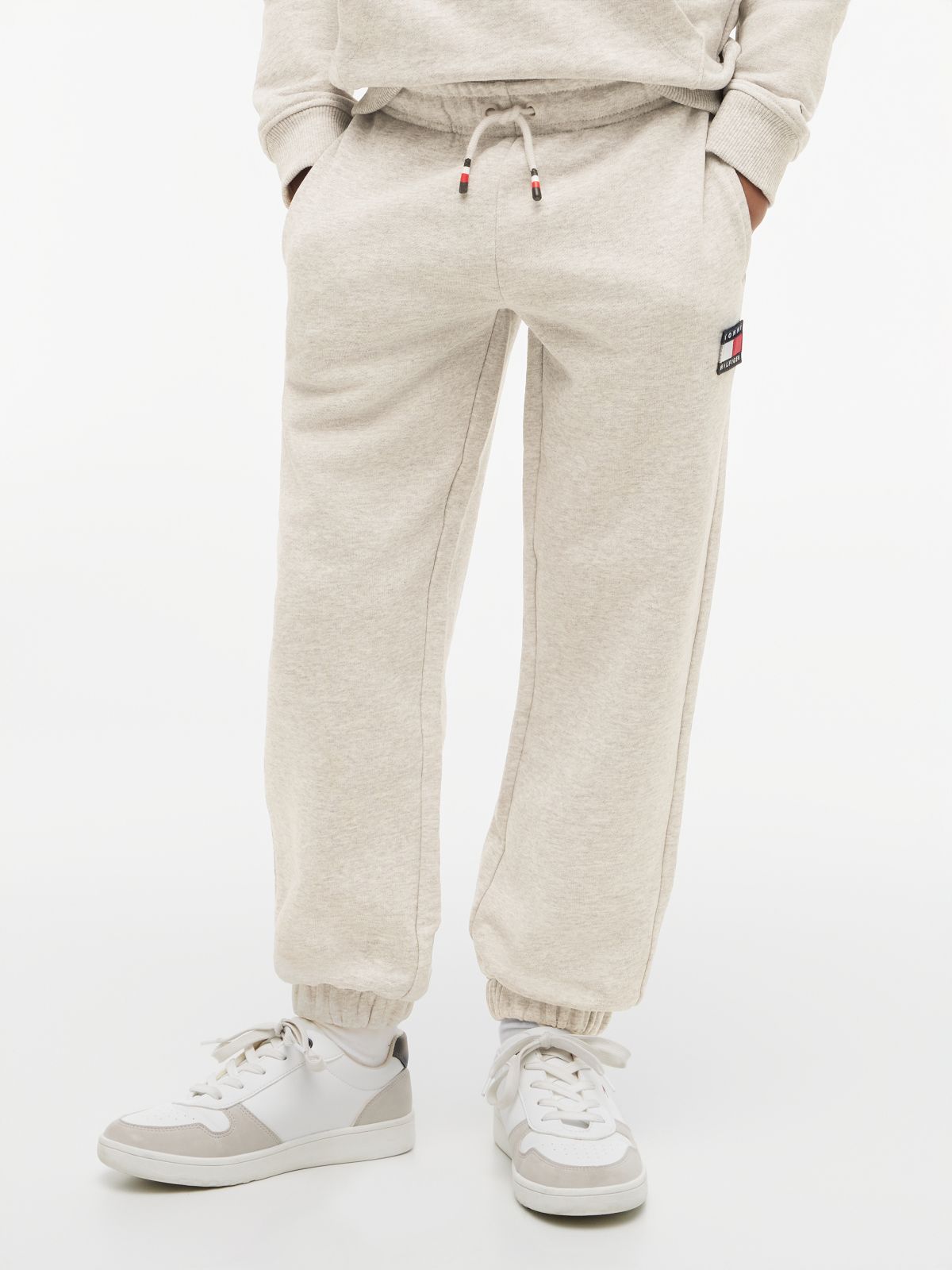 Heritage Flag Logo Cuffed Drawstring Joggers — Grey