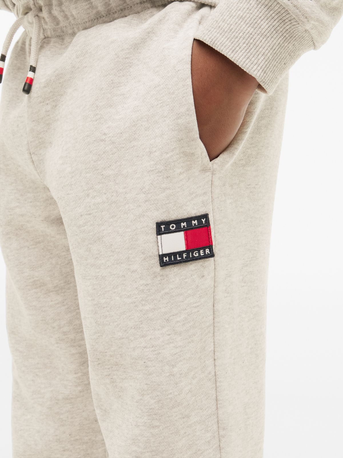 Heritage Flag Logo Cuffed Drawstring Joggers — Grey