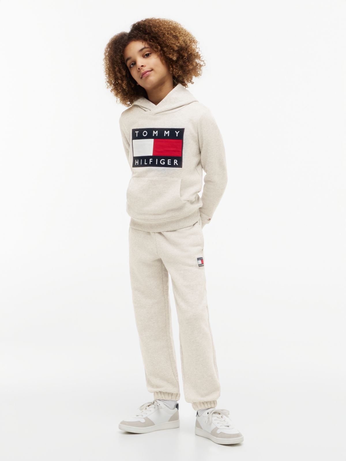Heritage Flag Logo Cuffed Drawstring Joggers — Grey