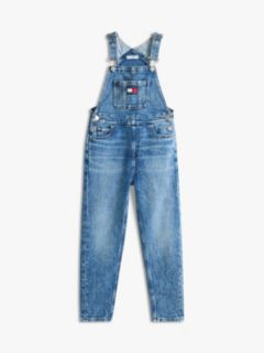Heritage Flag Logo Relaxed Denim Dungarees — Blue 5