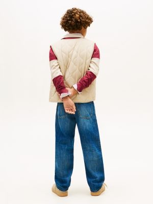 smanicato essential leggero trapuntato beige da gender-inclusive bambini tommy hilfiger