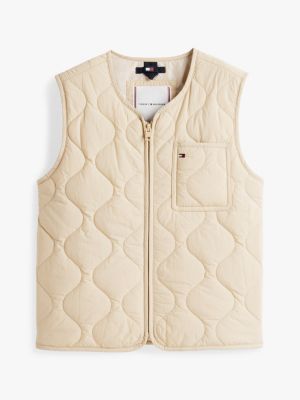 smanicato essential leggero trapuntato beige da gender-inclusive bambini tommy hilfiger