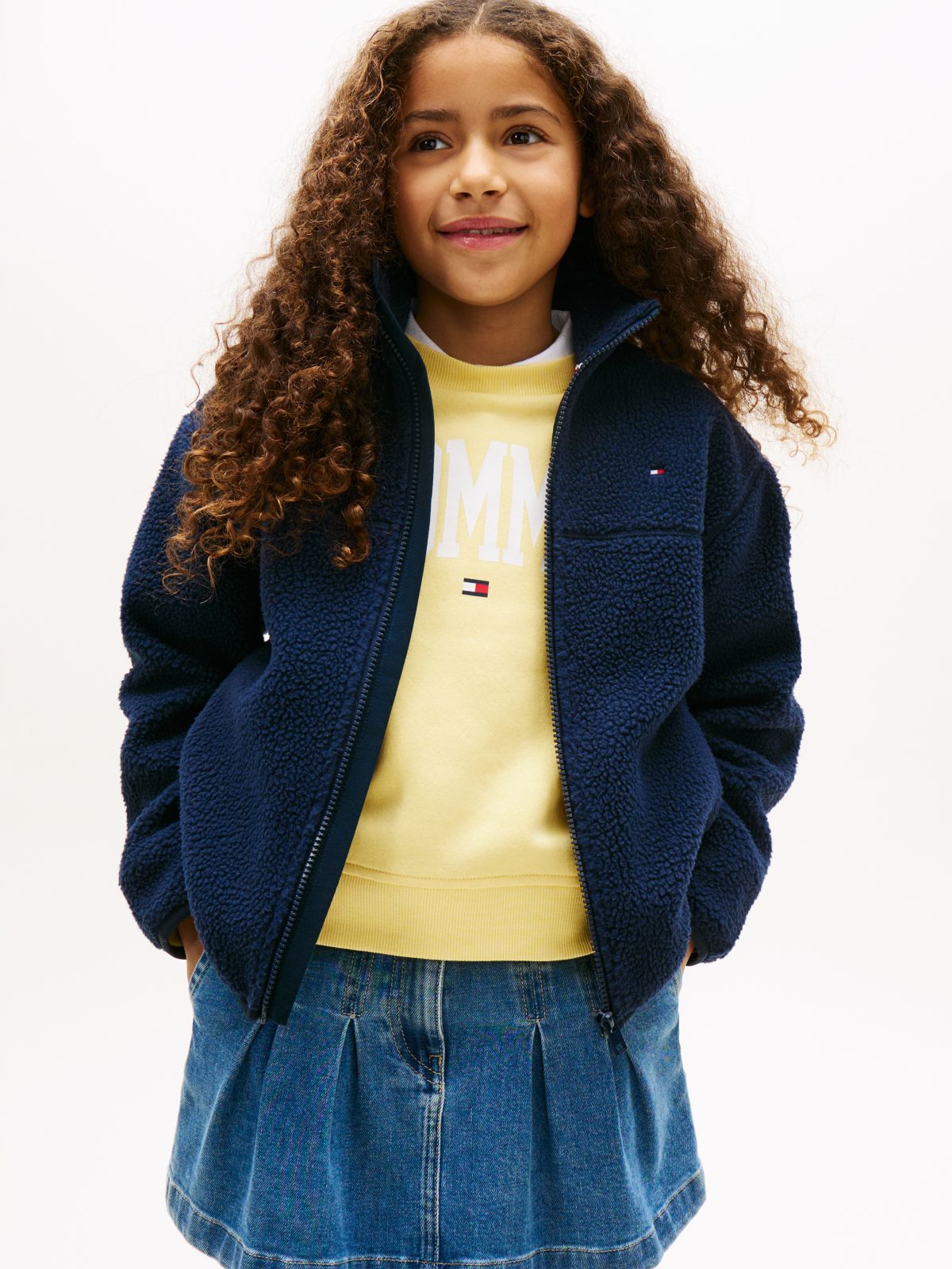 Essential Polar Fleece Zip-Thru Sweatshirt — Blue