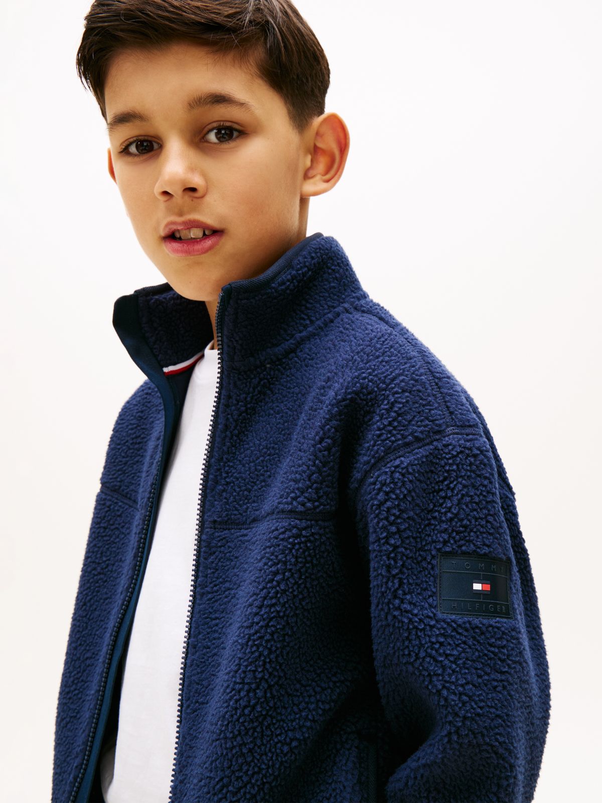 Essential Polar Fleece Zip-Thru Sweatshirt — Blue