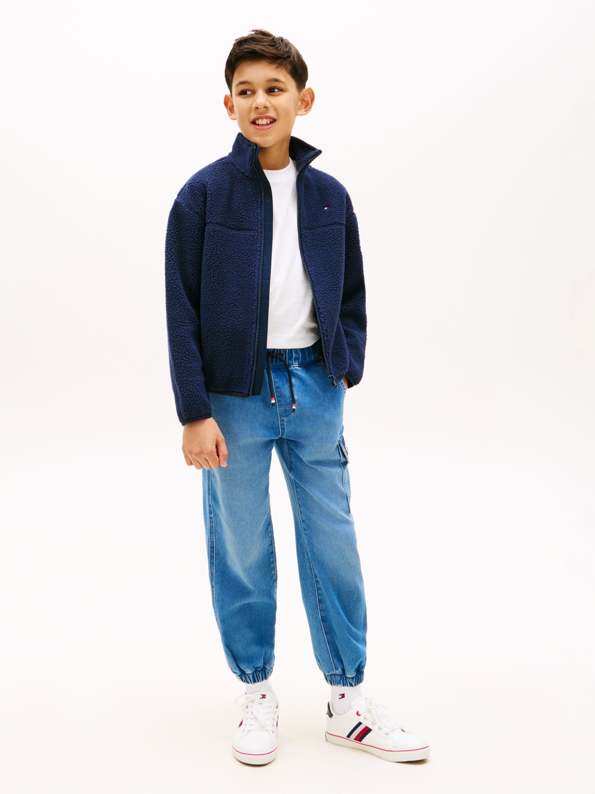 Essential Polar Fleece Zip-Thru Sweatshirt — Blue