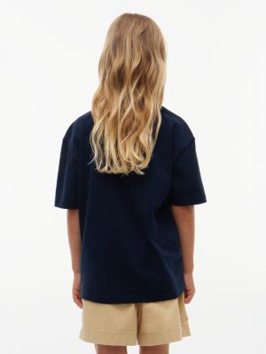 blue flag logo jersey t-shirt for kids gender inclusive tommy hilfiger