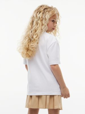weiß t-shirt aus jersey mit flag-logo für gender-inclusive kinder - tommy hilfiger
