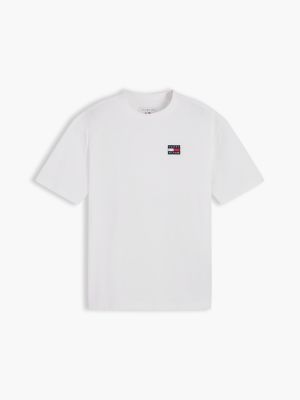 weiß t-shirt aus jersey mit flag-logo für gender-inclusive kinder - tommy hilfiger