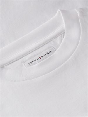 weiß t-shirt aus jersey mit flag-logo für gender-inclusive kinder - tommy hilfiger