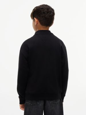 sweat en tissu éponge à logo drapeau noir pour enfants genre inclusif tommy hilfiger